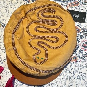 🤩Brixton Embroidered Snake Fiddler cap NWT 🐍🧢🧡